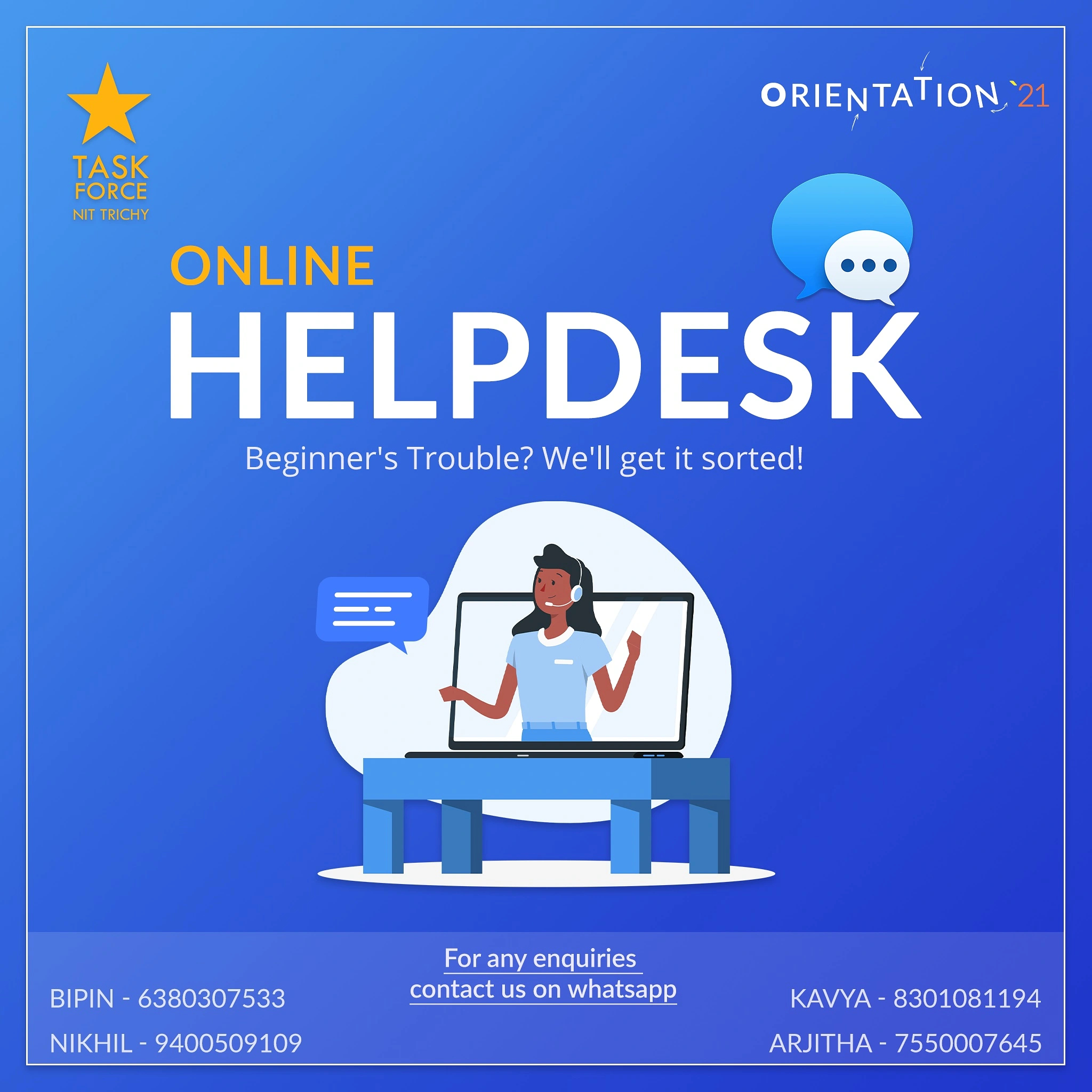 Orientation '21 Online & Offline Helpdesk